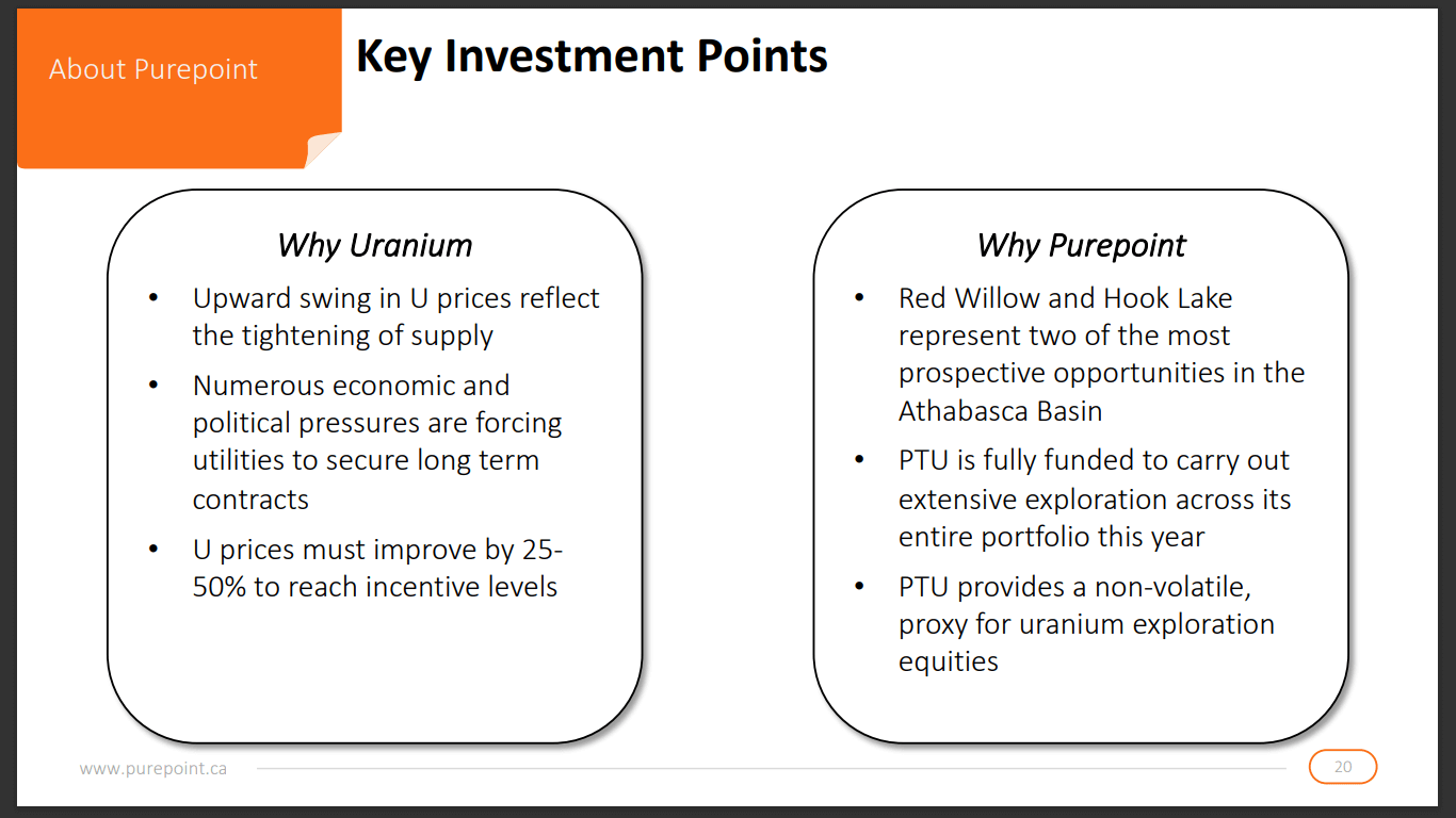 Purepoint Uranium (PTU) - Prepping Money and Winter Drill Programme