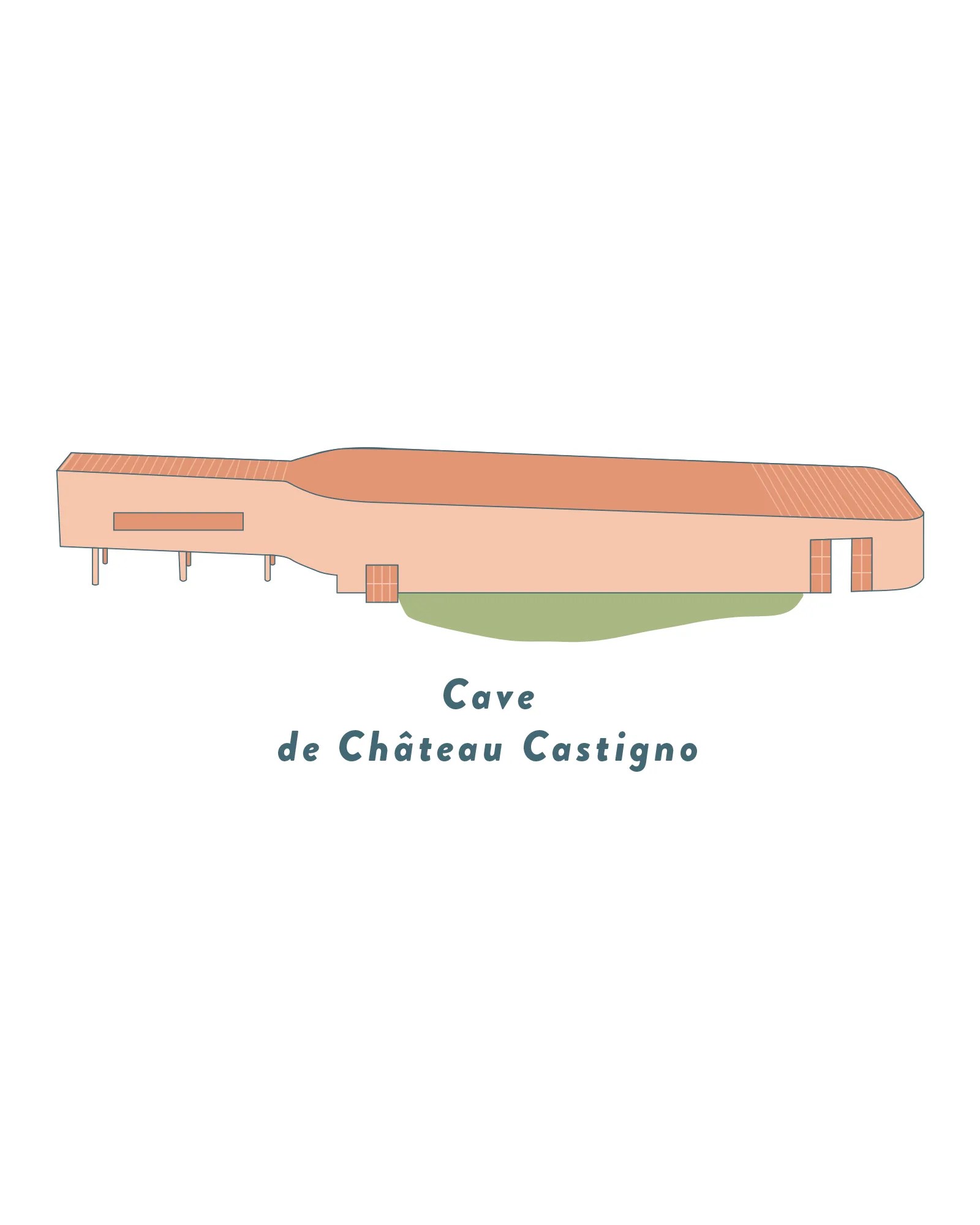 Illustration cave du château Castigno.