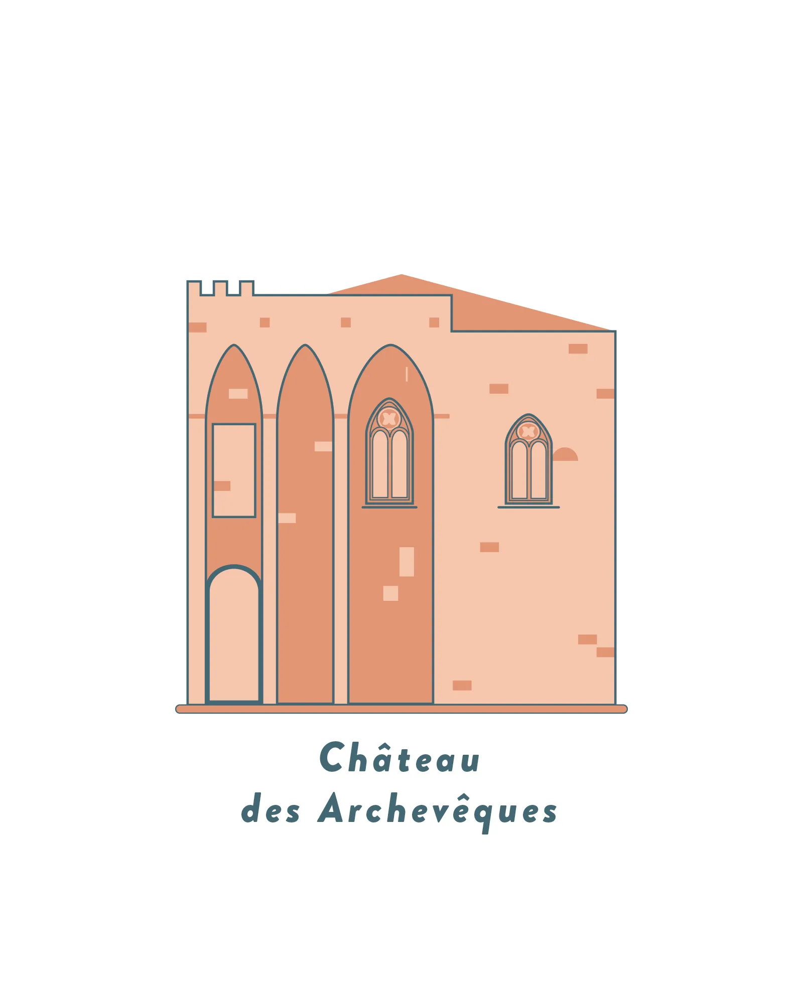 Illustration château des archevêques à Capestang.