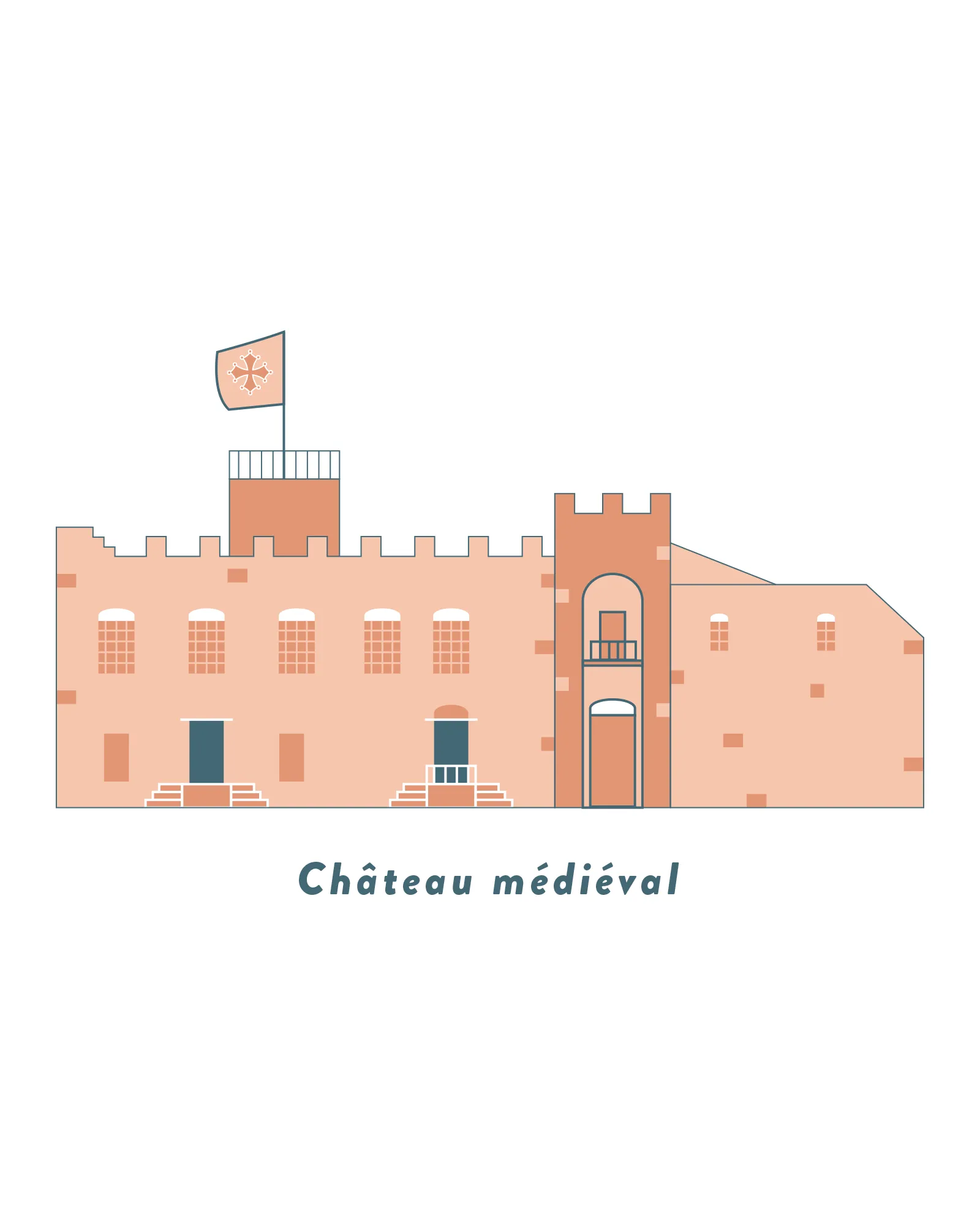 Illustration château de Puisserguier.