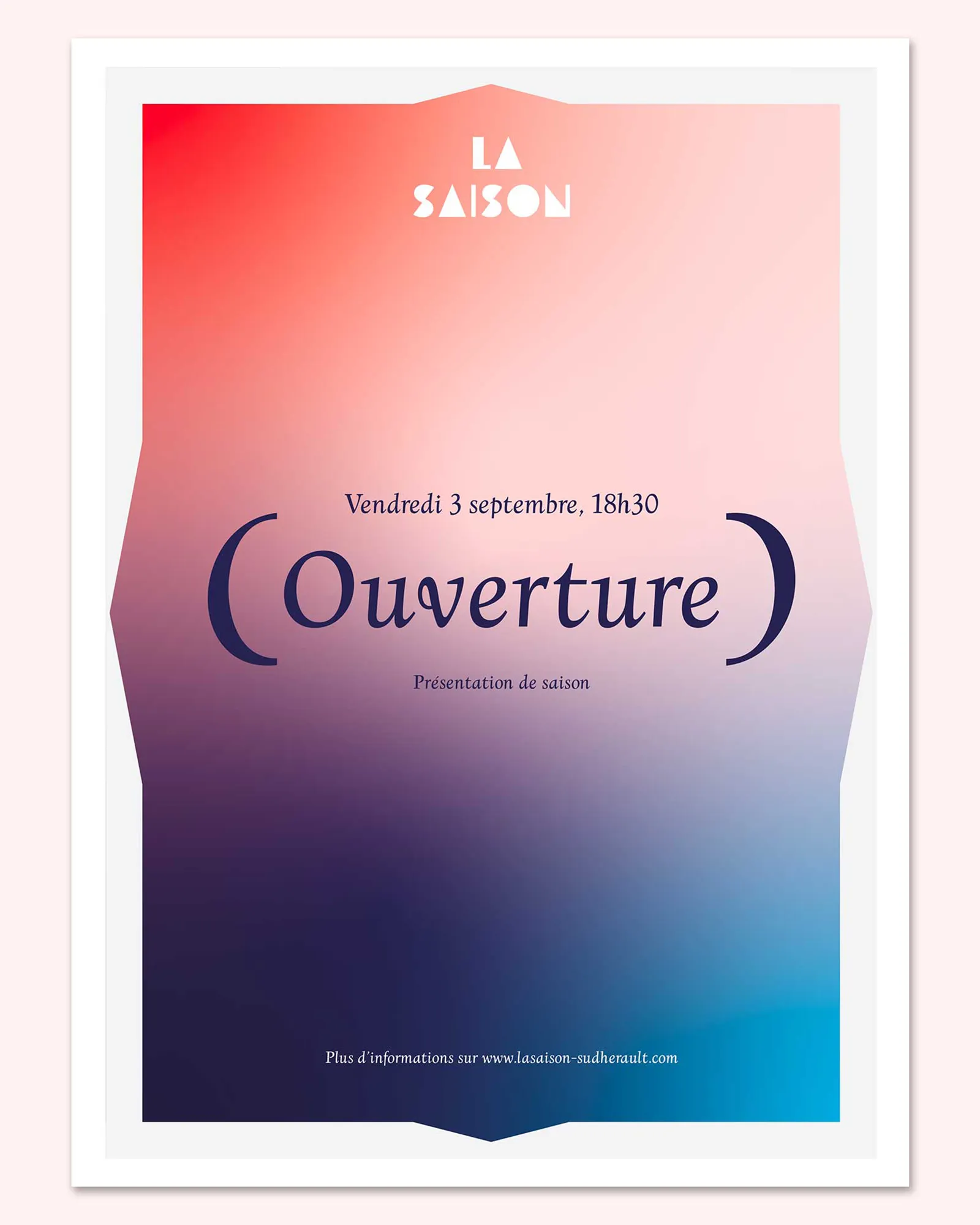 affiche annonçant l'ouverture de la saison avec présentation des spectacles.