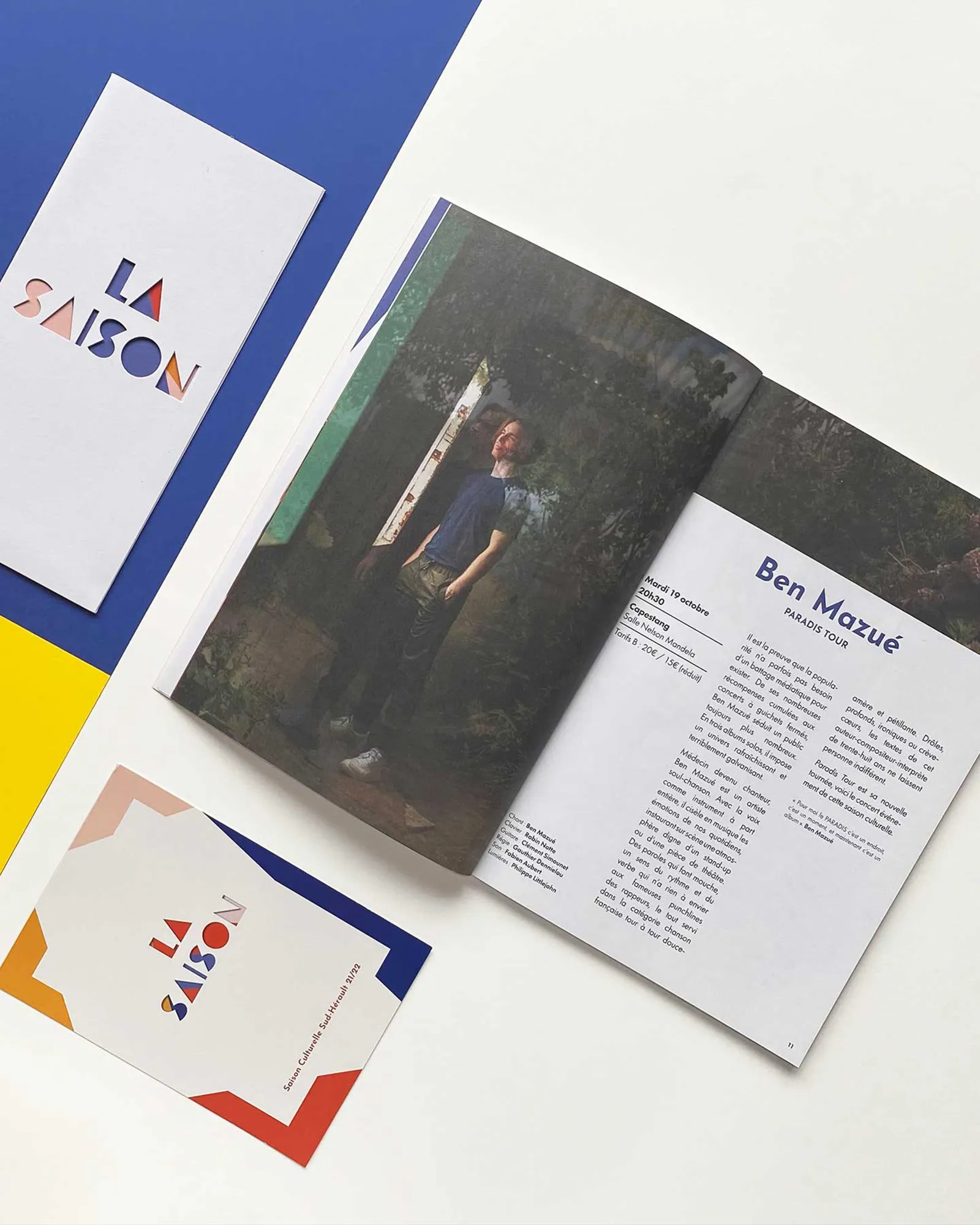kit communication de la saison culturelle, invitation, flyer et programme.