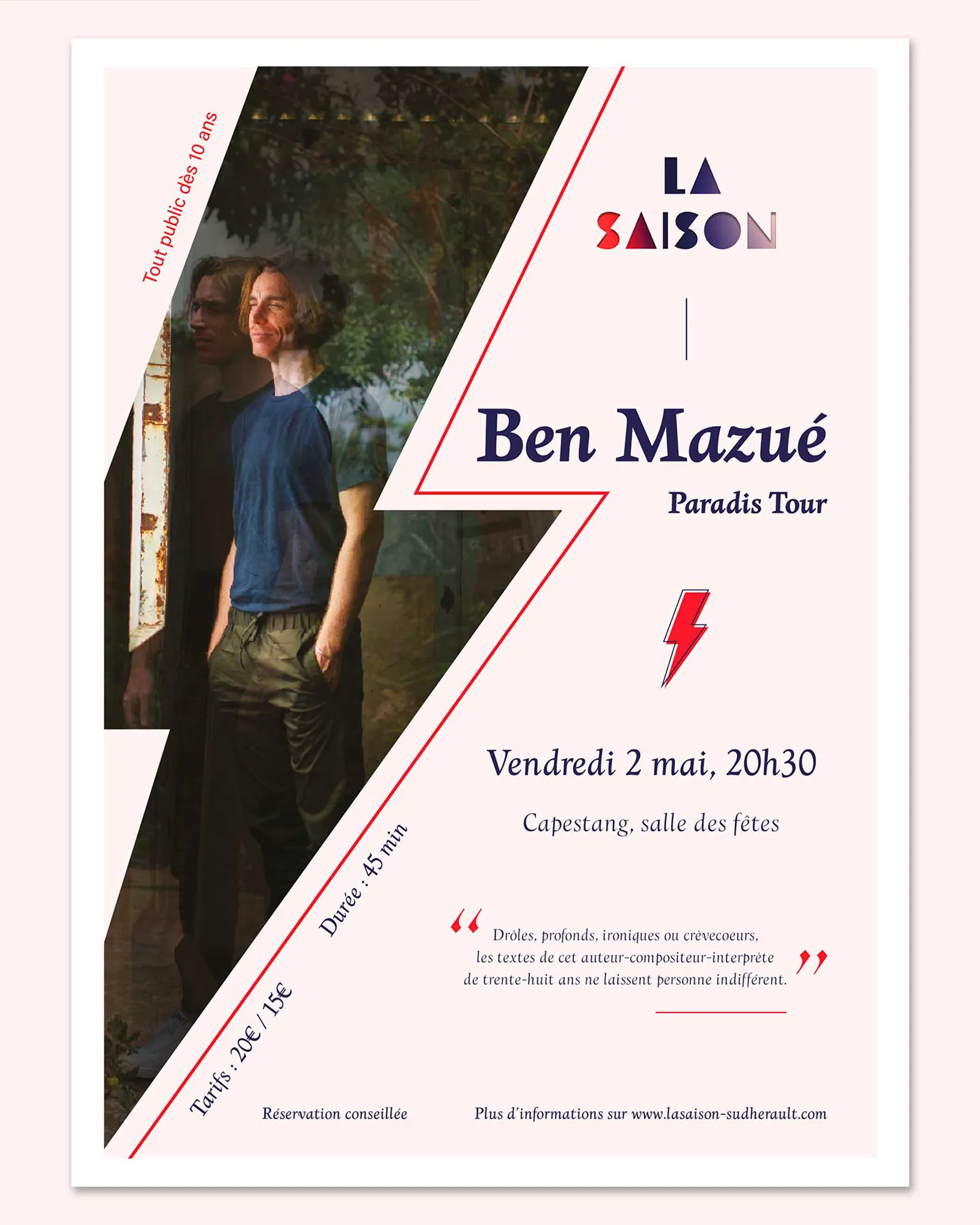 affiche concert de Ben Mazué.