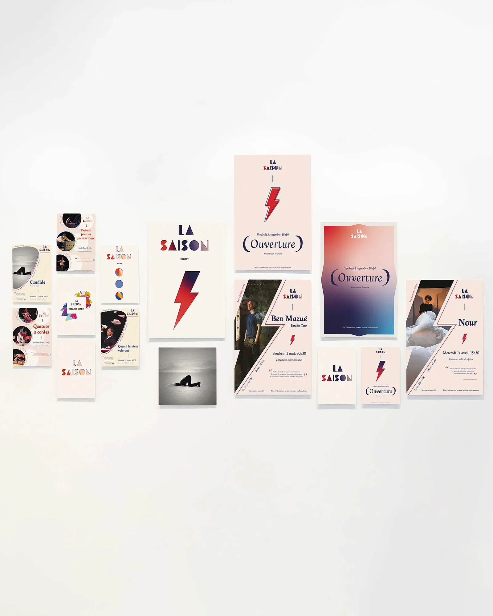 ensemble d'affiches évènements des différentes saisons culturelles.