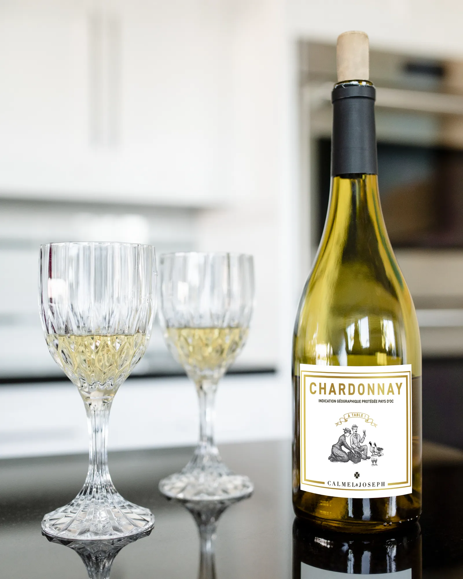 Bouteille de chardonnay pour HEMA.