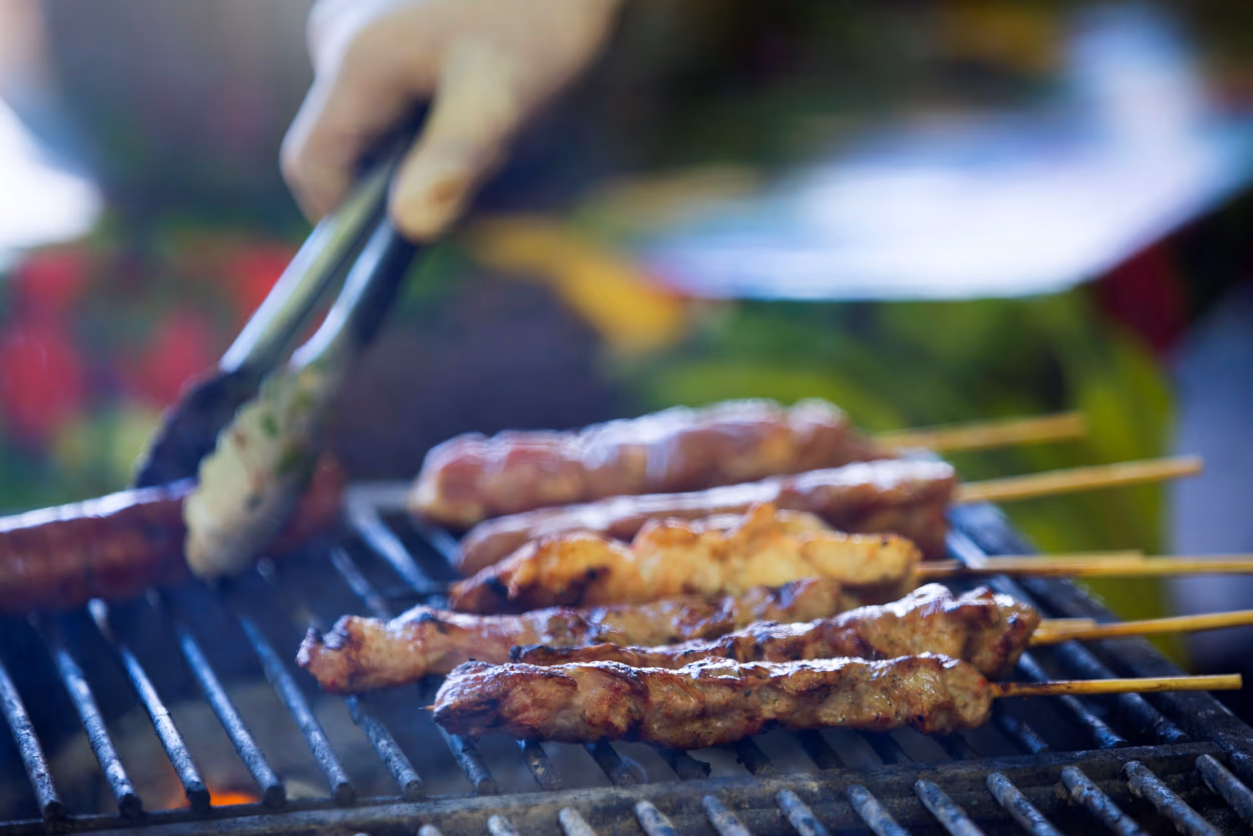 Kebabs on a barbeque