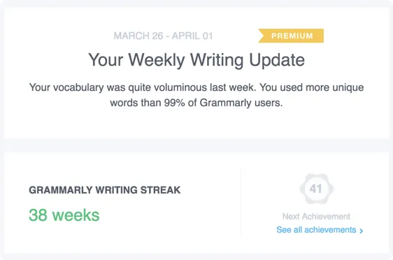 Grammarly's Weekly Writing Updates