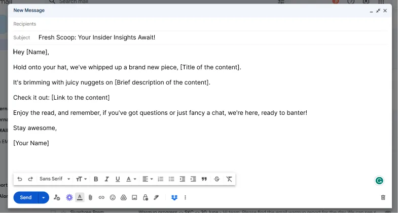 The Content Promotion Email
