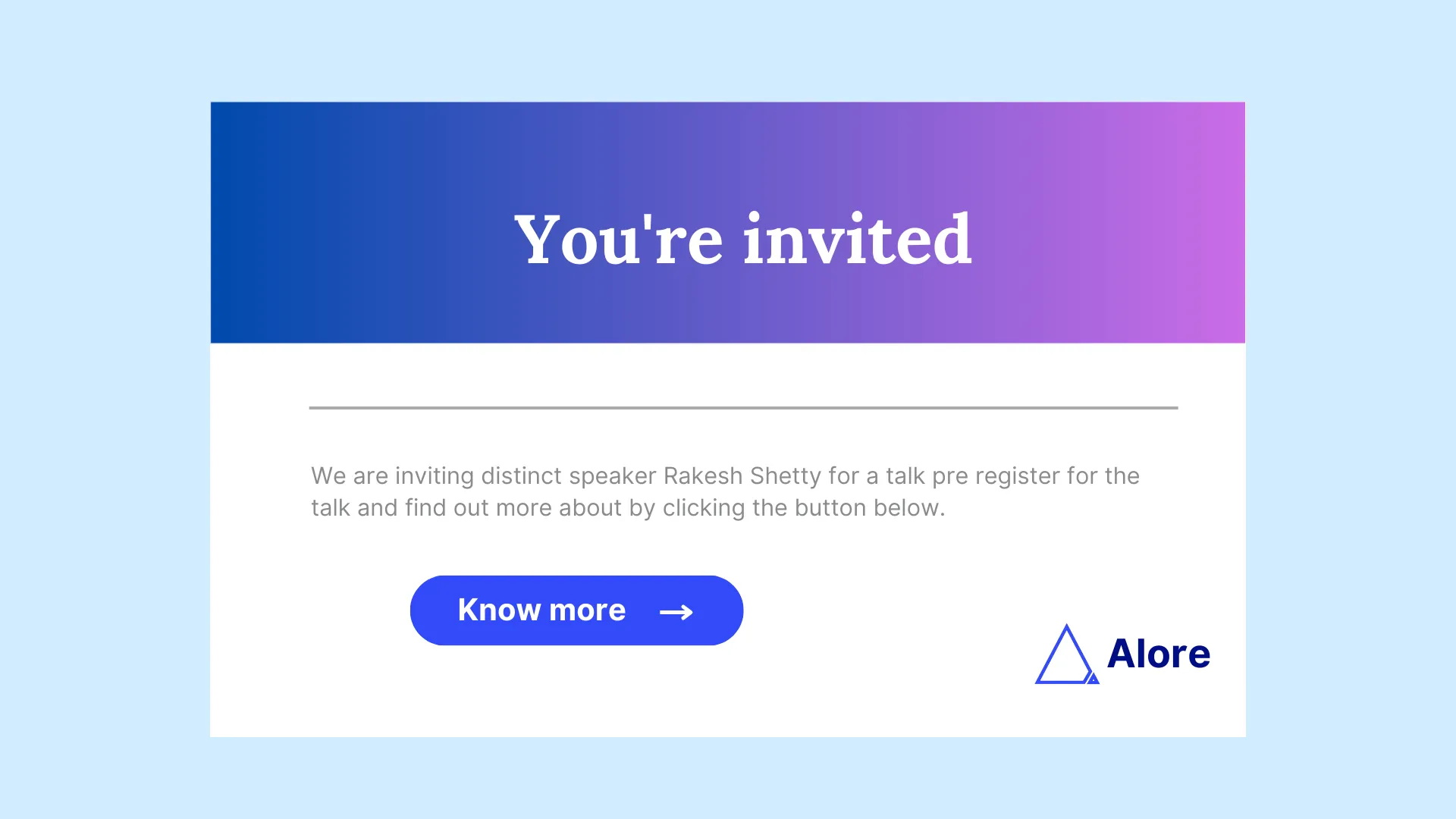The Invitation to an Event or pre event email newsletters