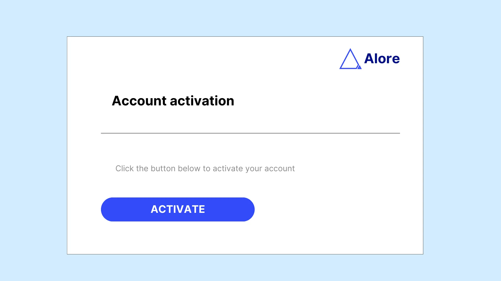 The Account Activation Email