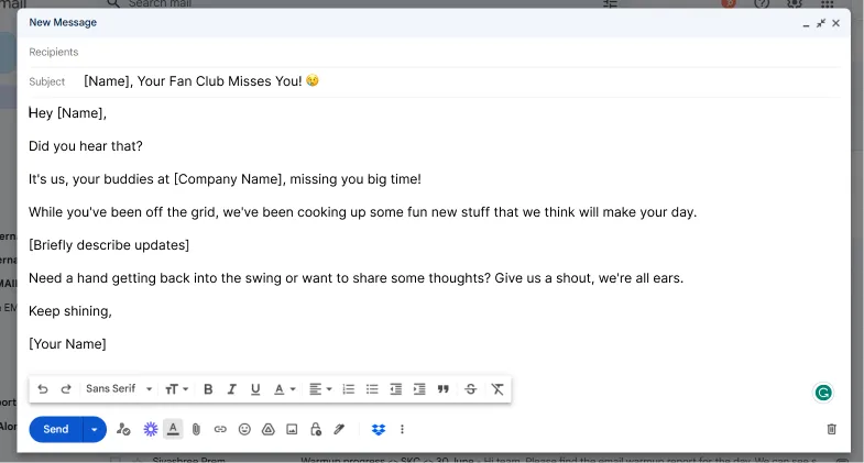 [Name], Your Fan Club Misses You! 😢