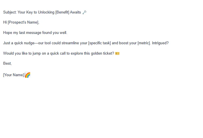 Cold Outreach Follow-Up Email Example
