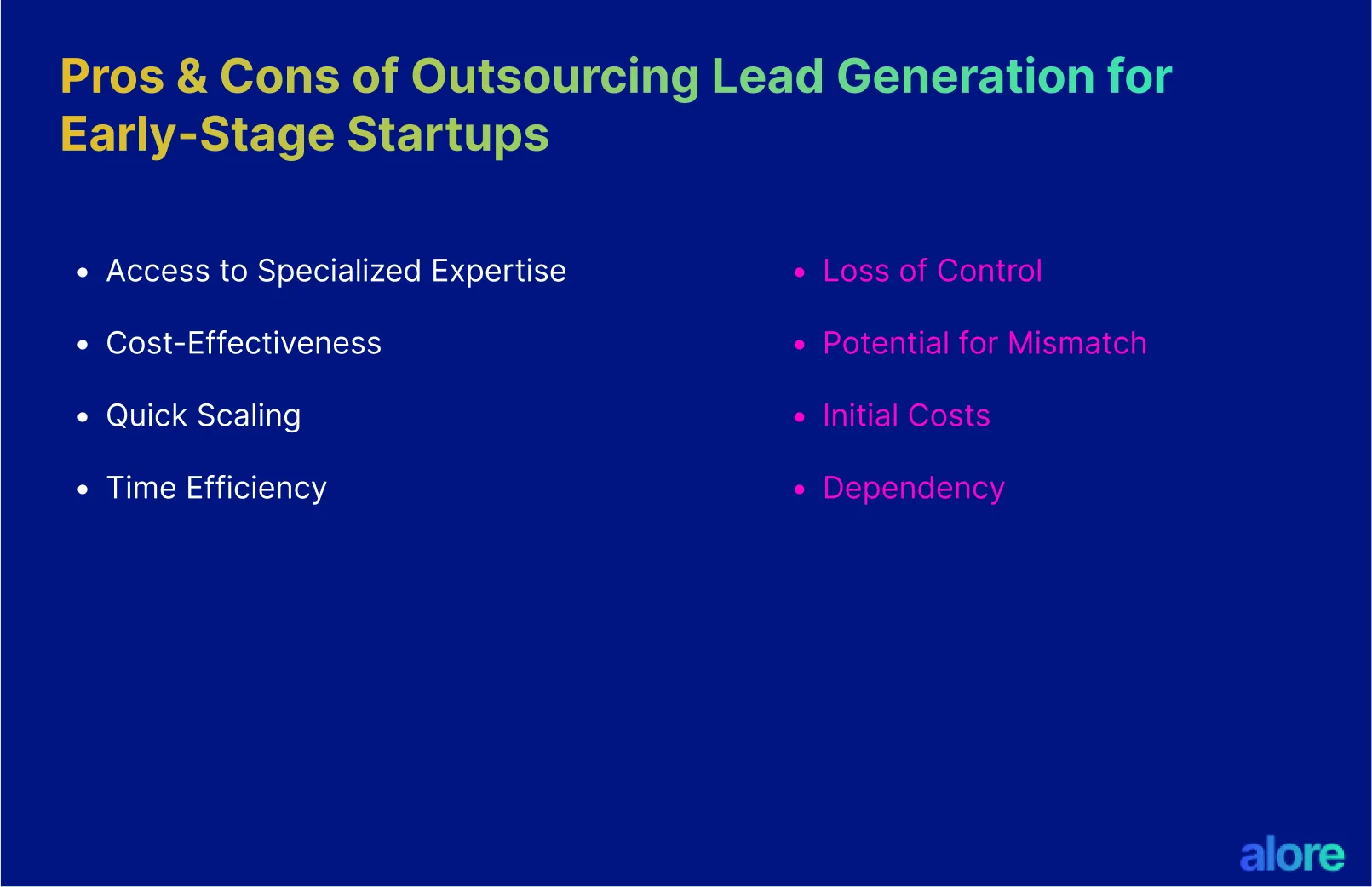 Pros & Cons of Outsourcing Lead Generation for Early-Stage Startups