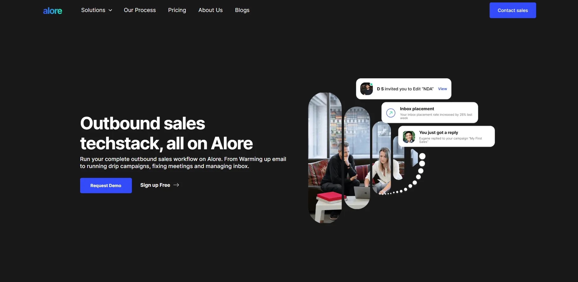 Outbound sales techstack, all on Alore