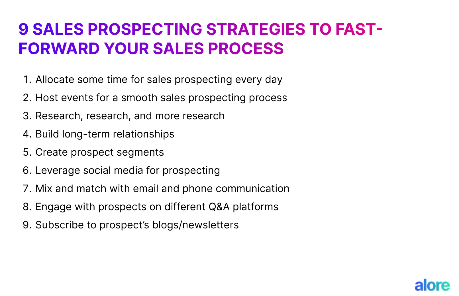 9 SALES PROSPECTING STRATEGIES TO FAST-FORWARD YOUR SALES PROCESS