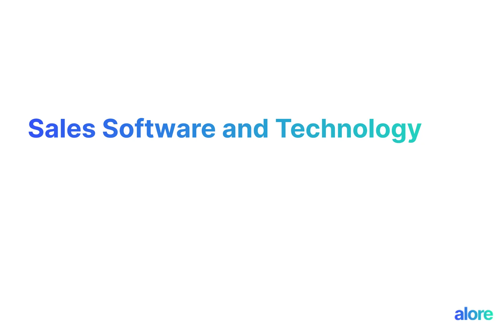 Sales Software and Technology