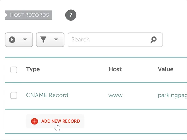 Select ADD NEW RECORD.