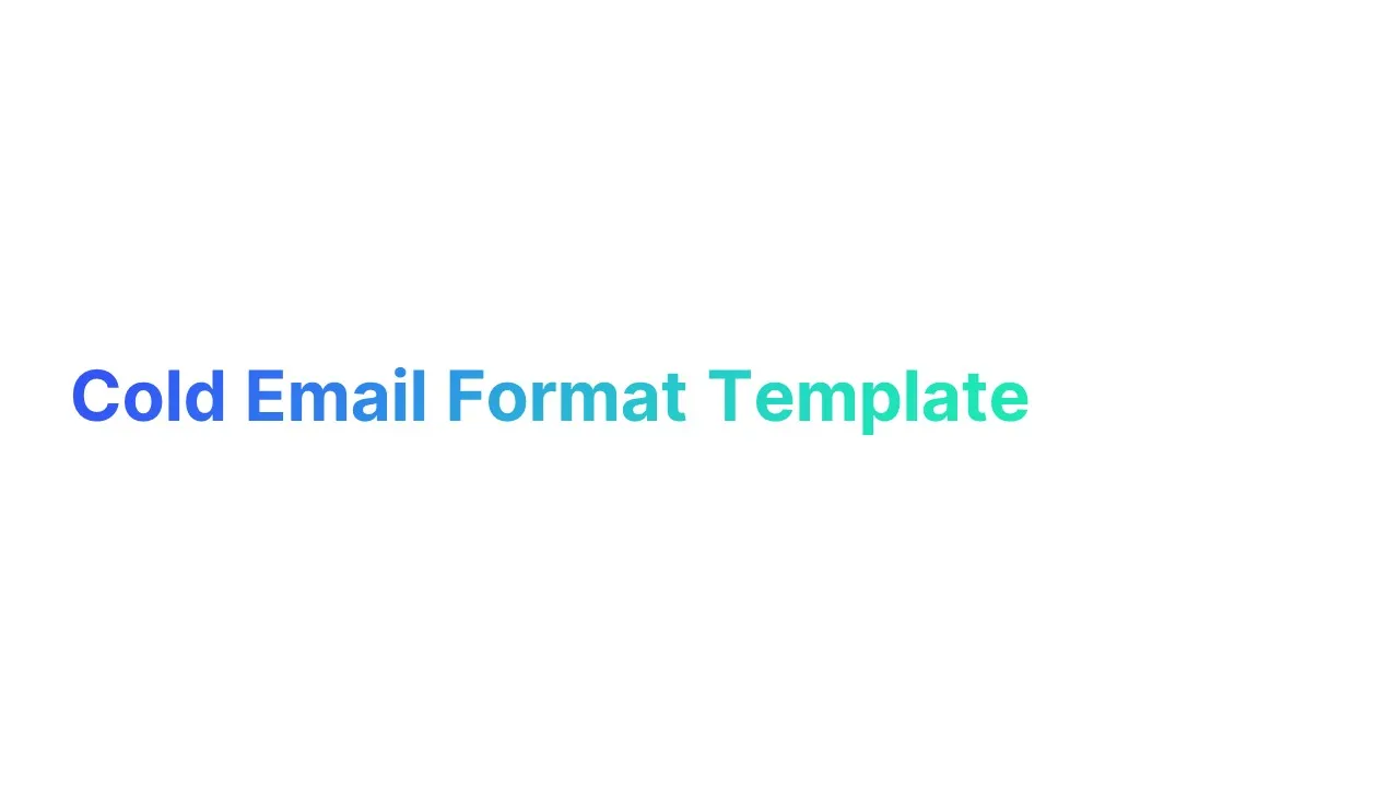 Cold Email Format Template