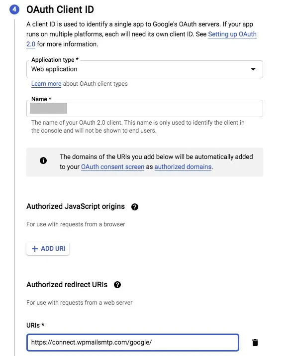 Gmail API OAuth client ID