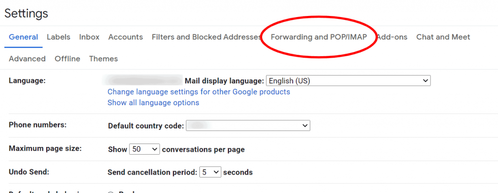 Click on Forwarding and POP/IMAP