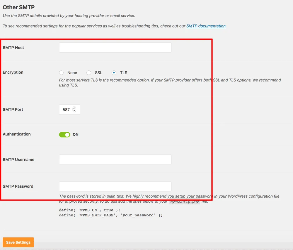 Use your Email Providers' SMTP Settings