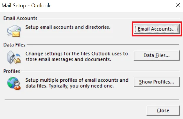 Select Email Account