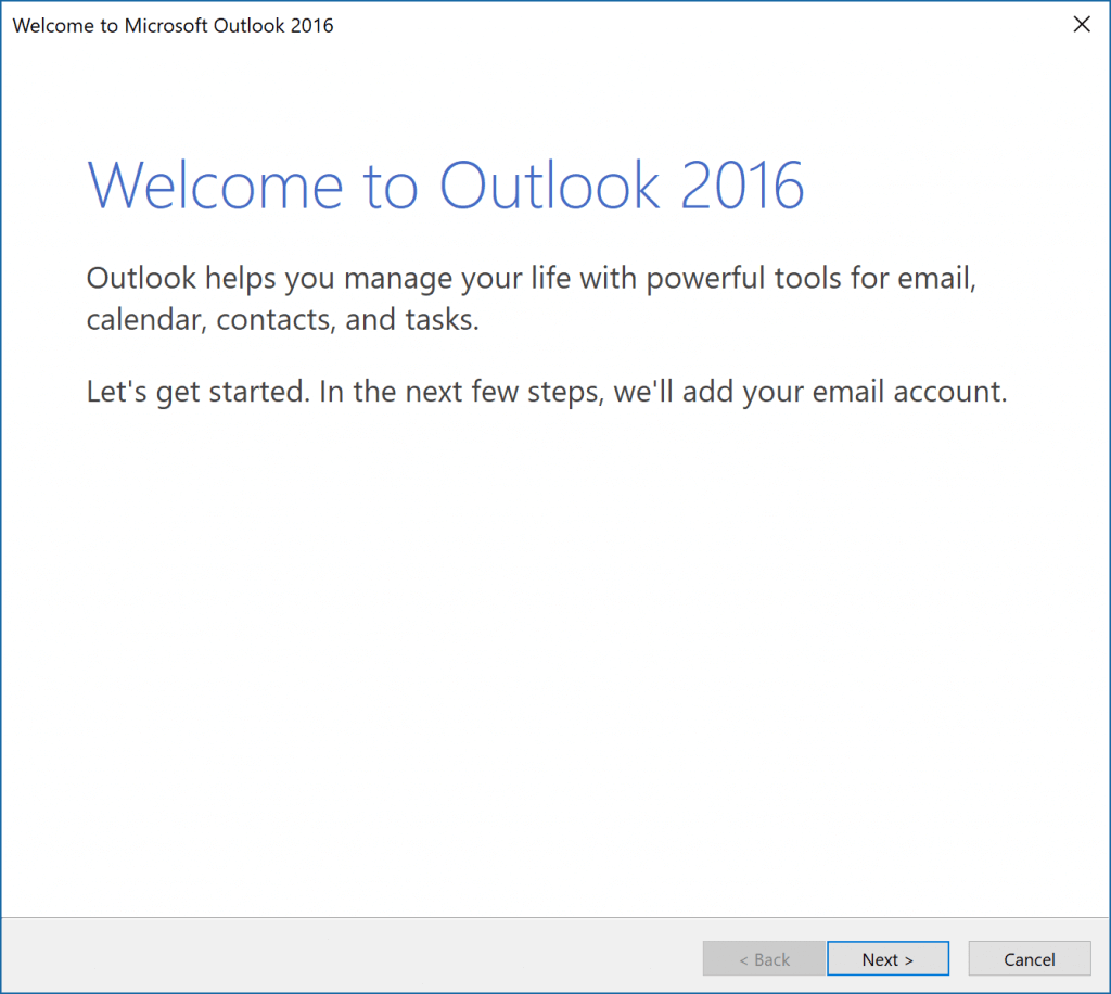 Launch Outlook and Access Account Settings