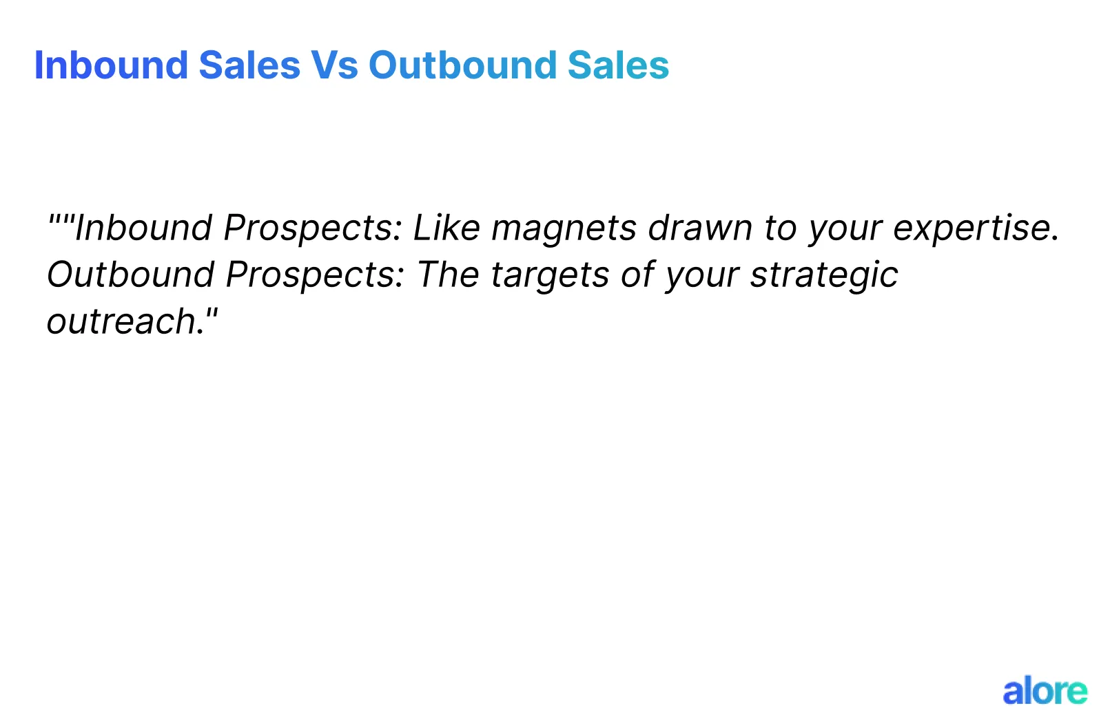 Inbound Prospect Vs Outbound Prospect
