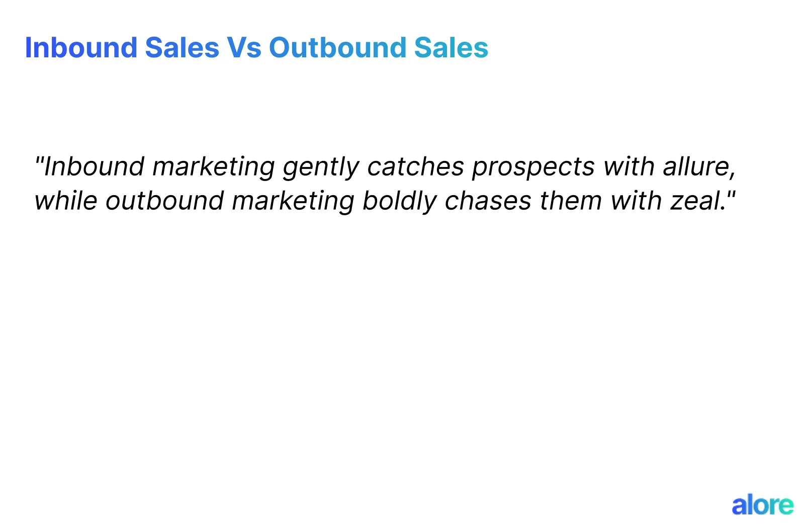 Inbound Sales Vs Outbound Sales - Approach