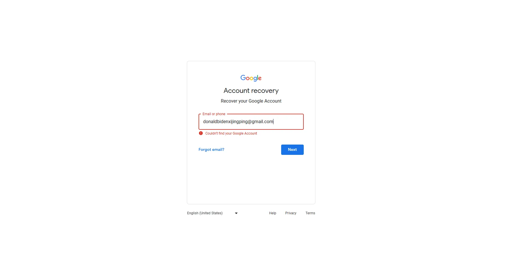 Google will let you know if the email address exists