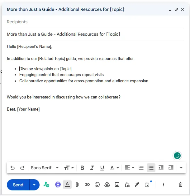 Email 3 for Link Building: Offering Additional Value (1 Week After Previous Email)