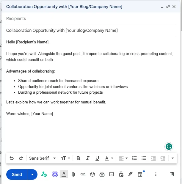 Email 3 for Guest Post: Offering Additional Collaboration (1 Week After Previous Email)