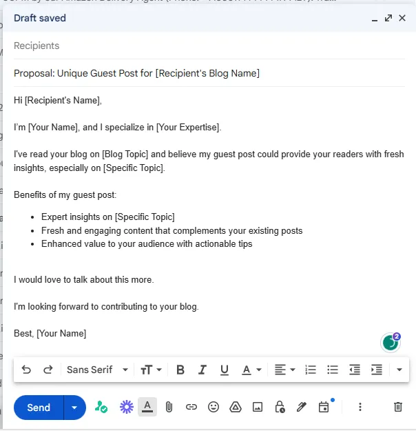 Email 2 for Guest Post: Follow-Up (1 Week Later)
