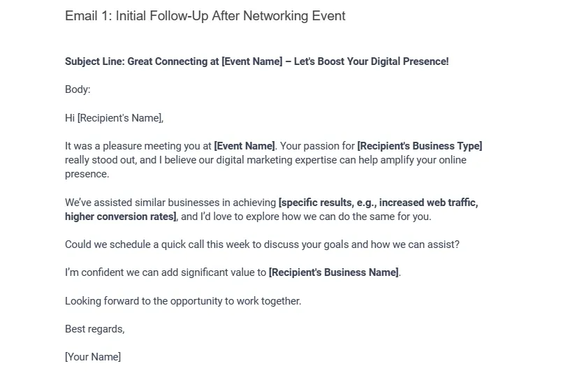 Follow up Email : Engaging Potential Clients After Initial Contact