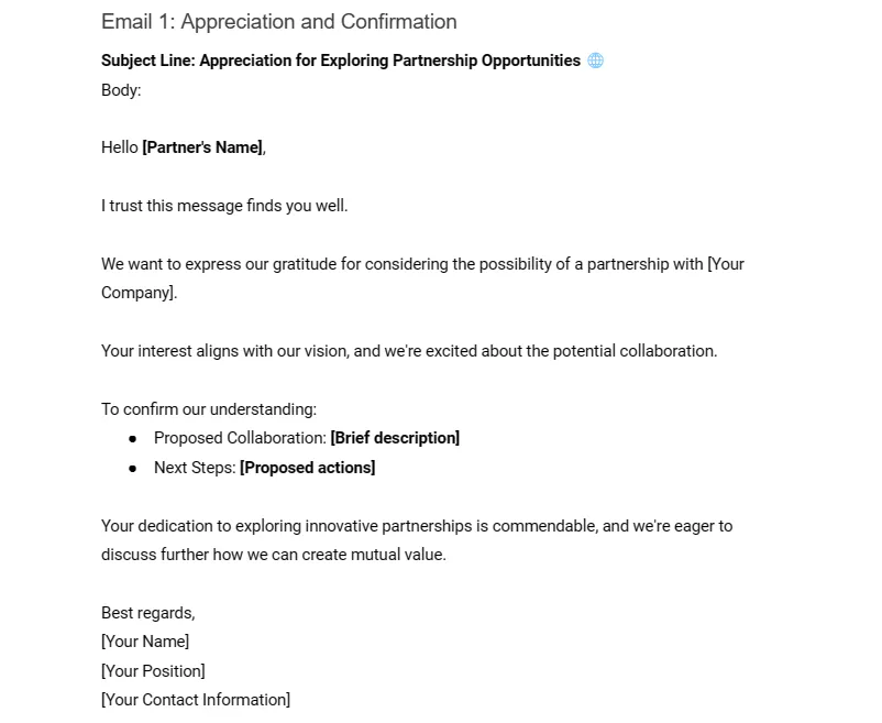 Follow up Email 40: Following Up on Partnership and Collaboration Offers