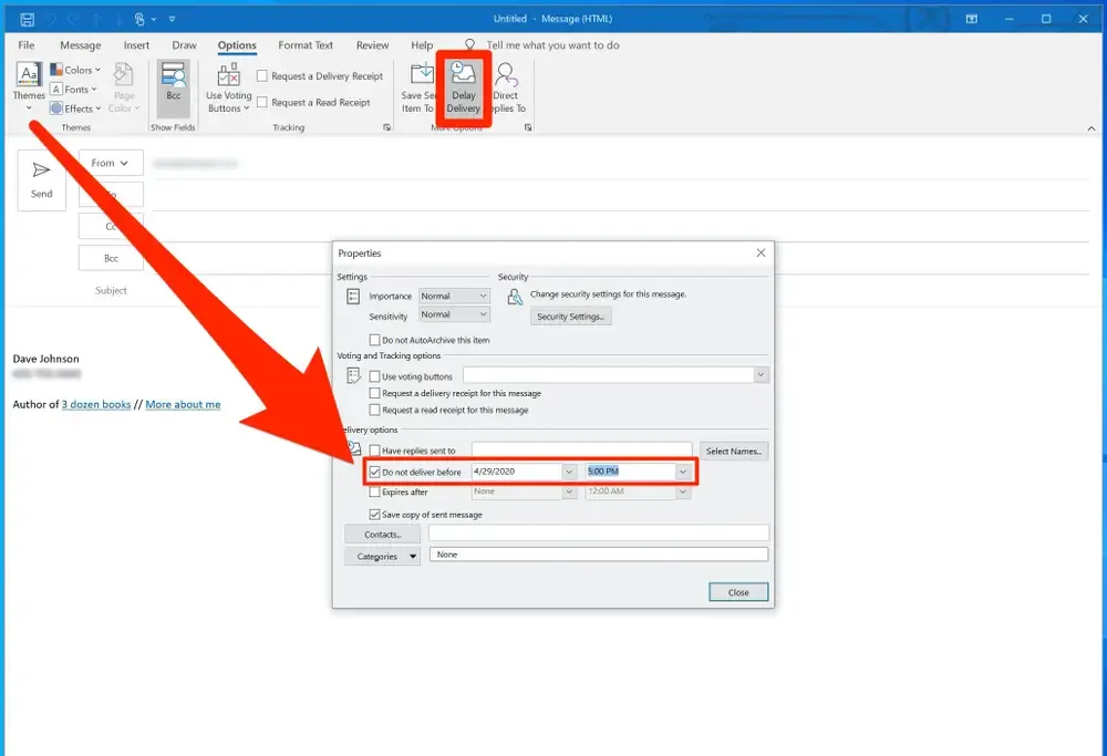 Implementing Email Scheduling in Outlook
