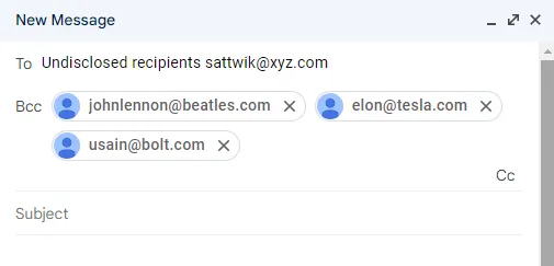 BCC Method in Gmail to Send Emails to Multiple Recipients