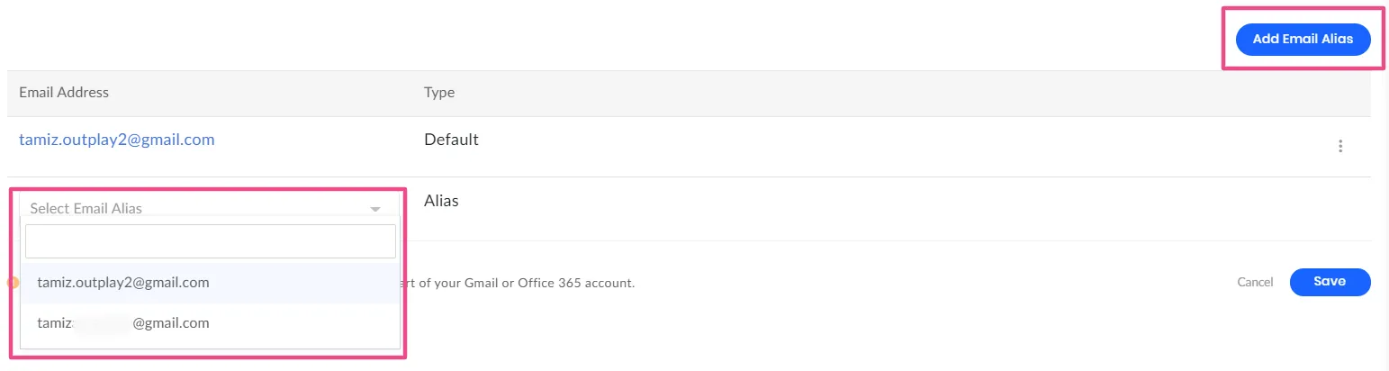 Choose Which Alias to Send the Email from