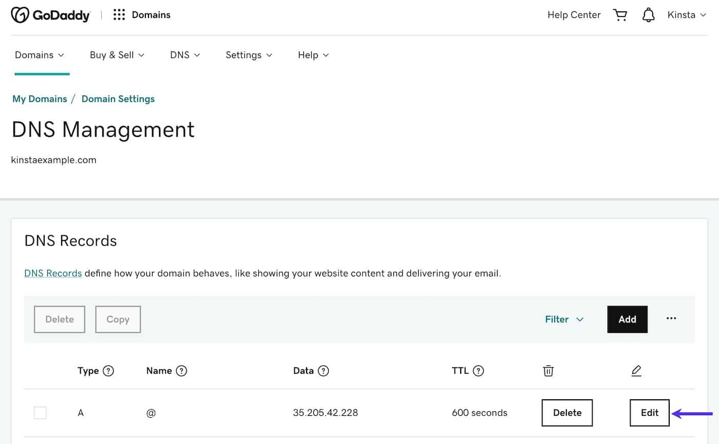 To Setup an SPF Record in Godaddy: Edit DNS Records