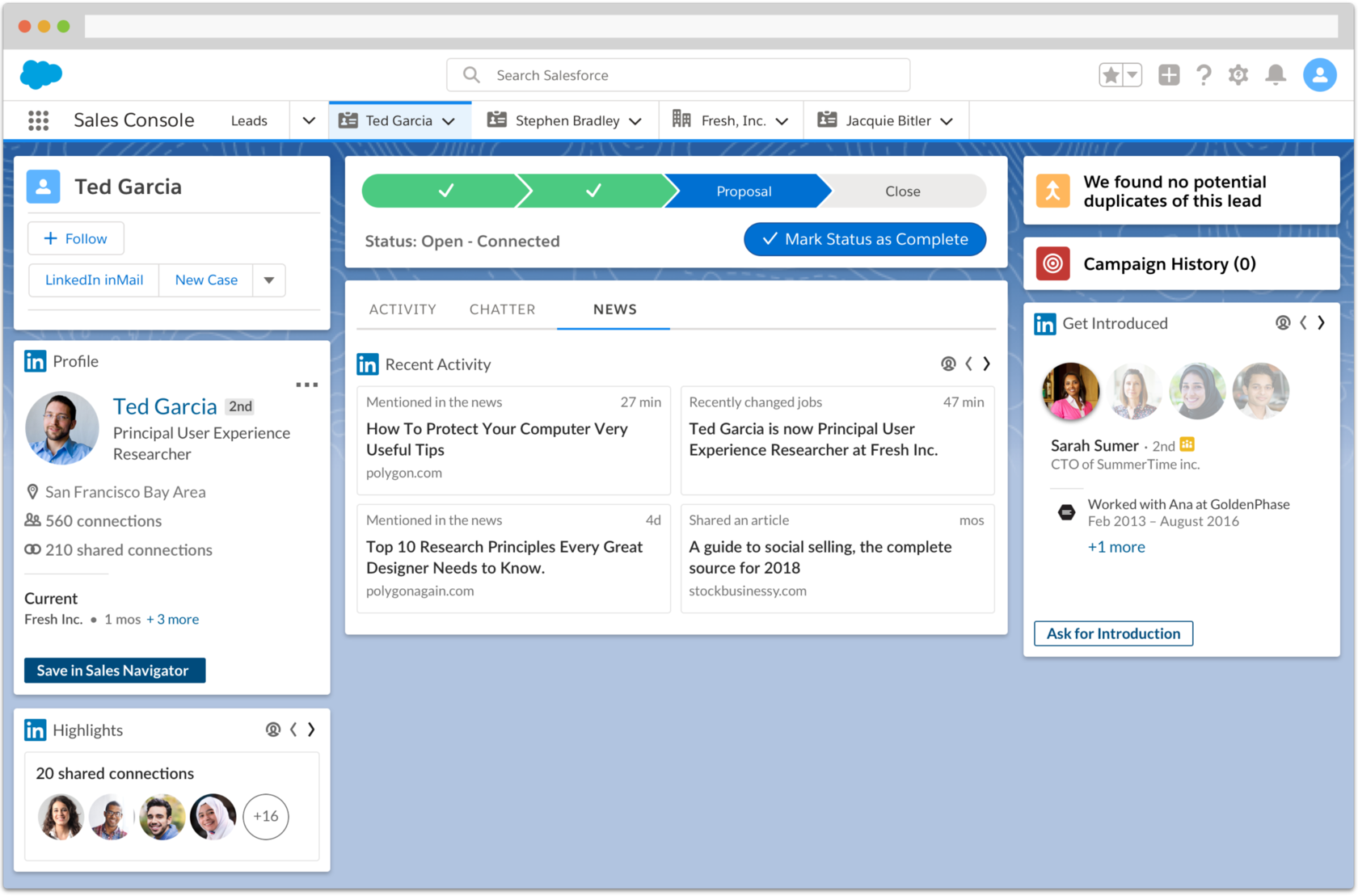 Integration with CRM Tools on Sales Navigator 