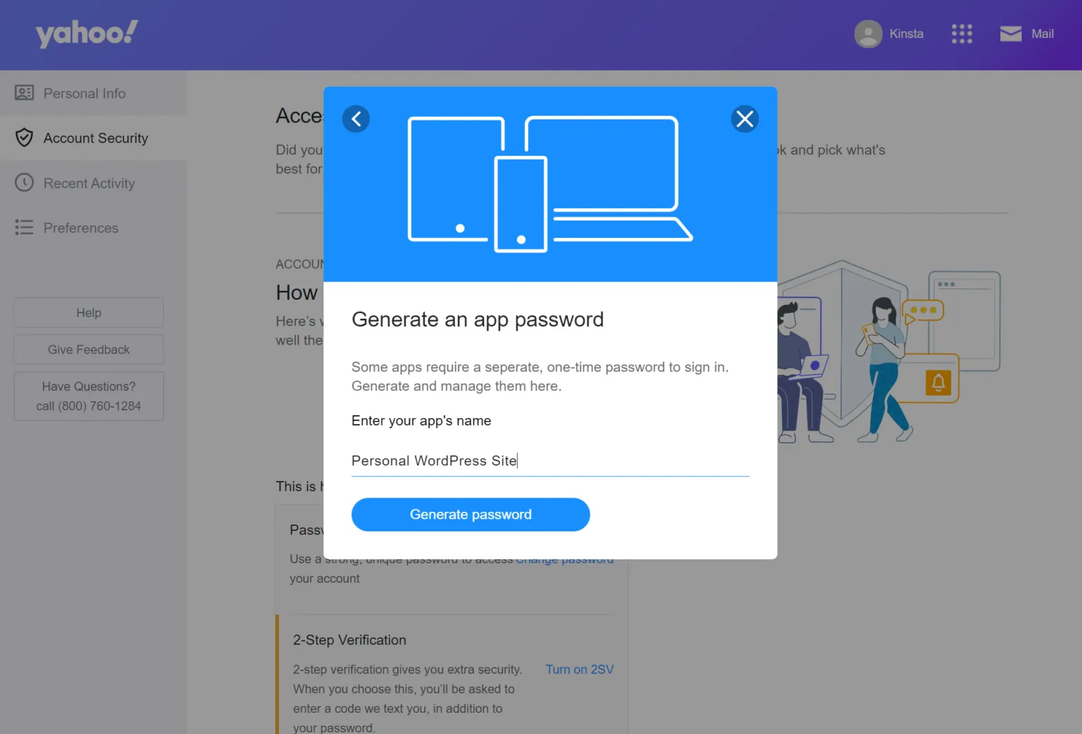 To Create App-Specific Password in Yahoo: Generate App Password