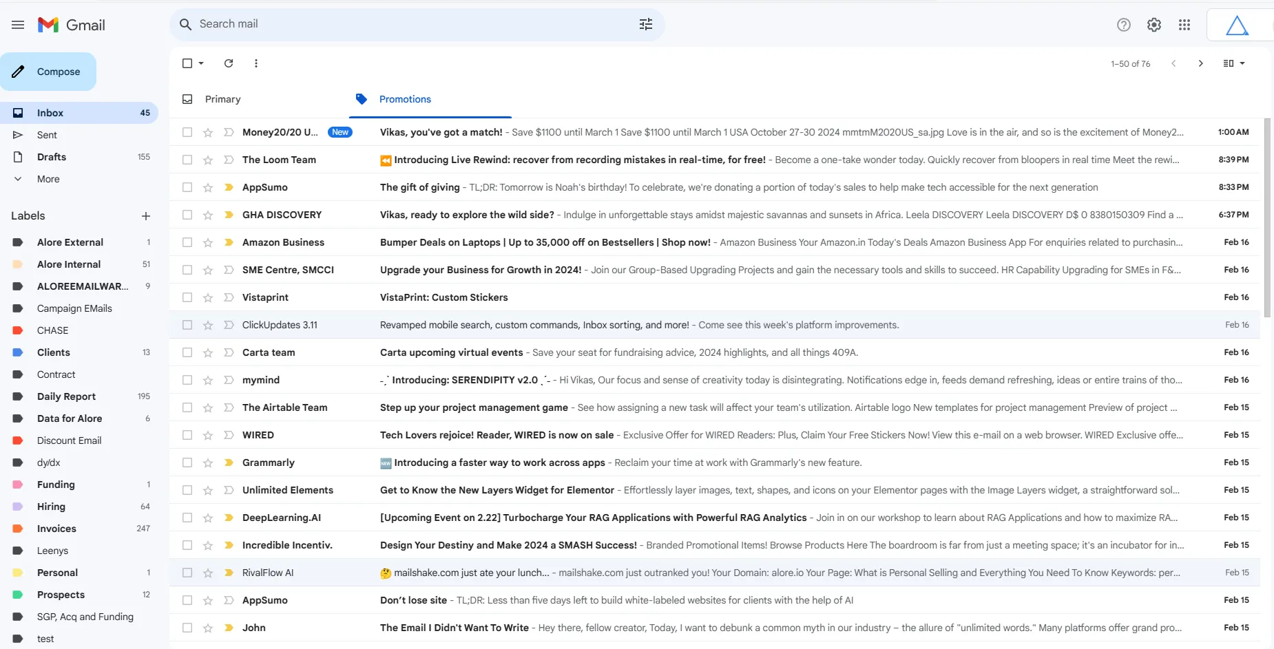 Promotions in Gmail