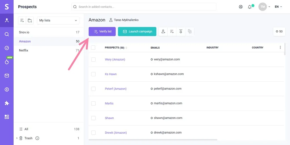 Snov.io - For Lead Generation & Email Verification