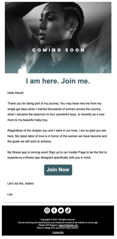 Fitness App Promotional Email