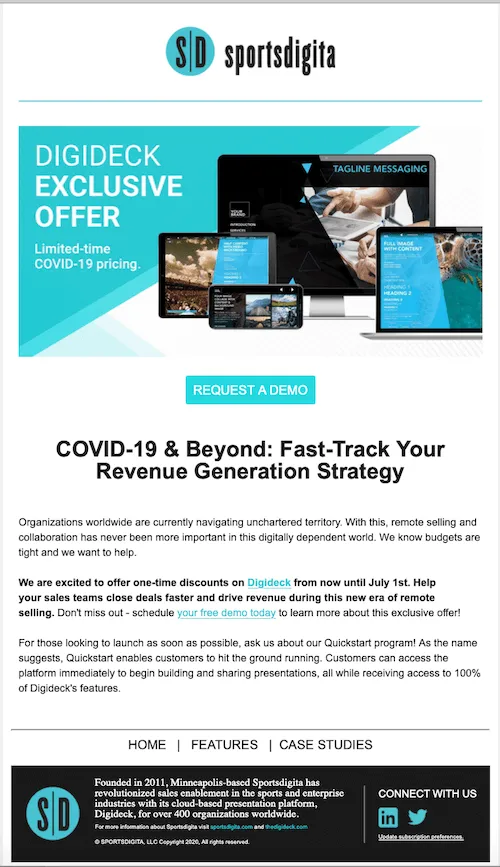 Sportsdigita Promotional Email