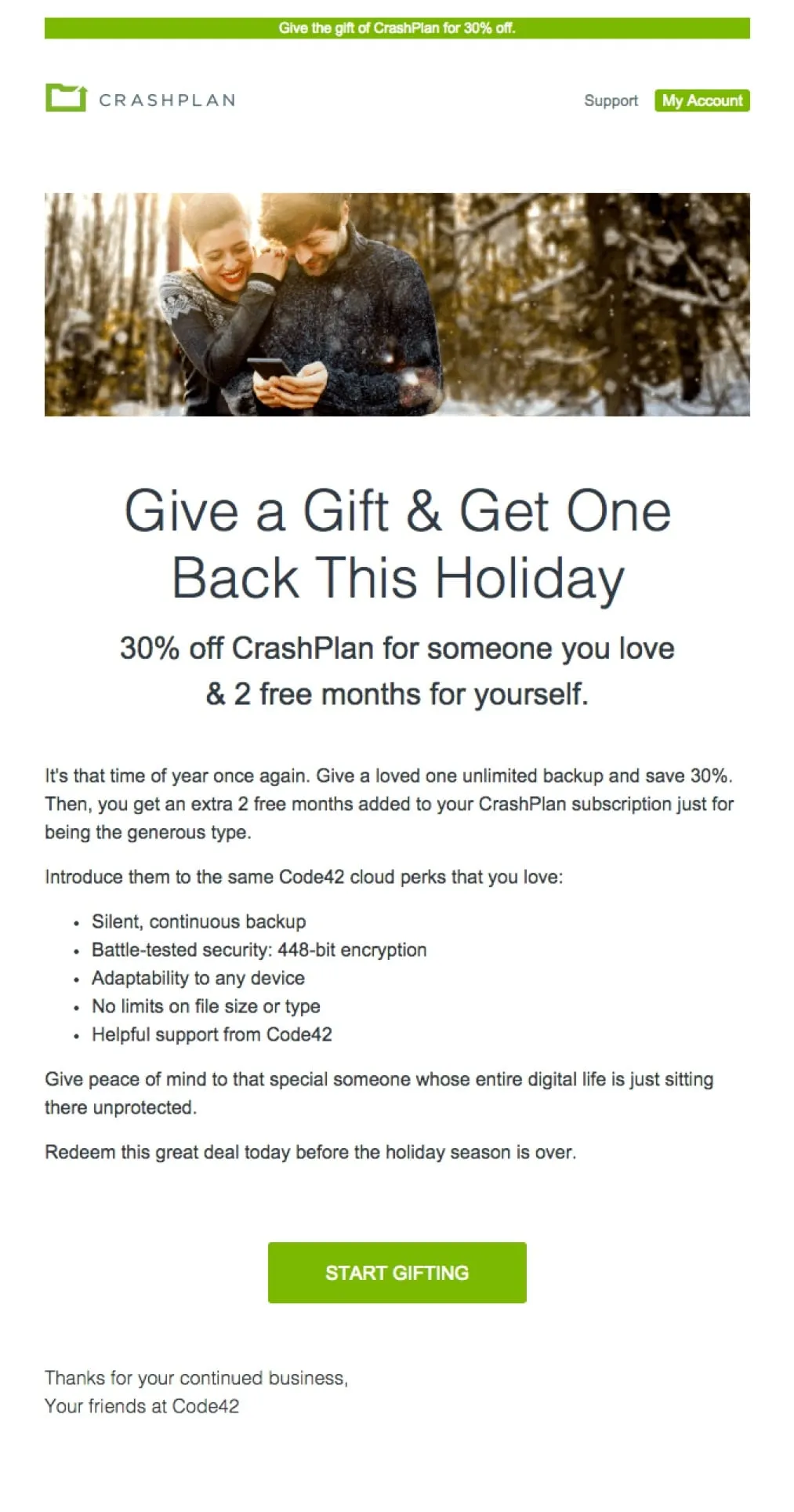 CashPlan Promotional Email