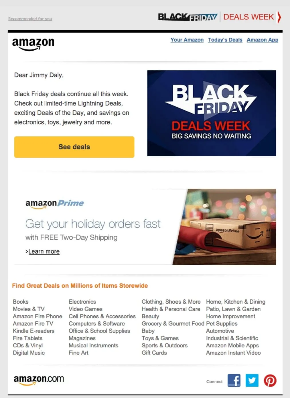 Amazon Promotional Email
