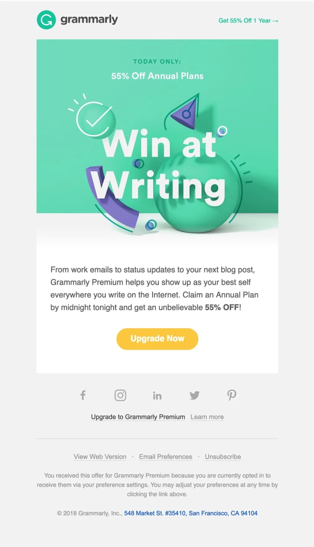Grammarly Promotional Email