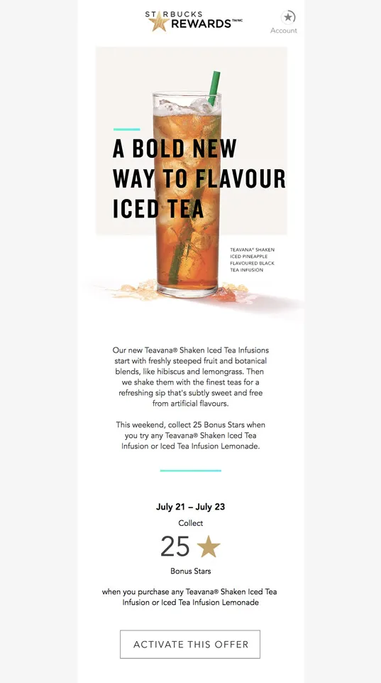 Starbucks Promotional Email