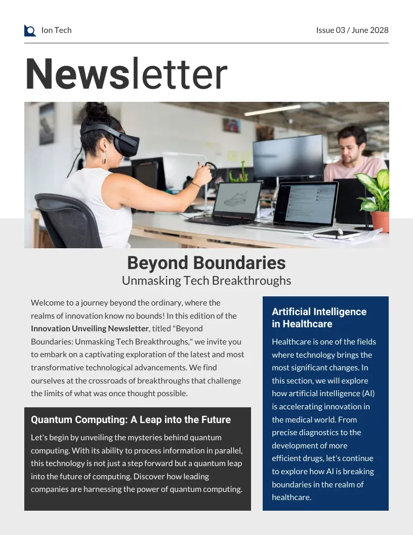 Technology and Innovation Newsletter Ideas